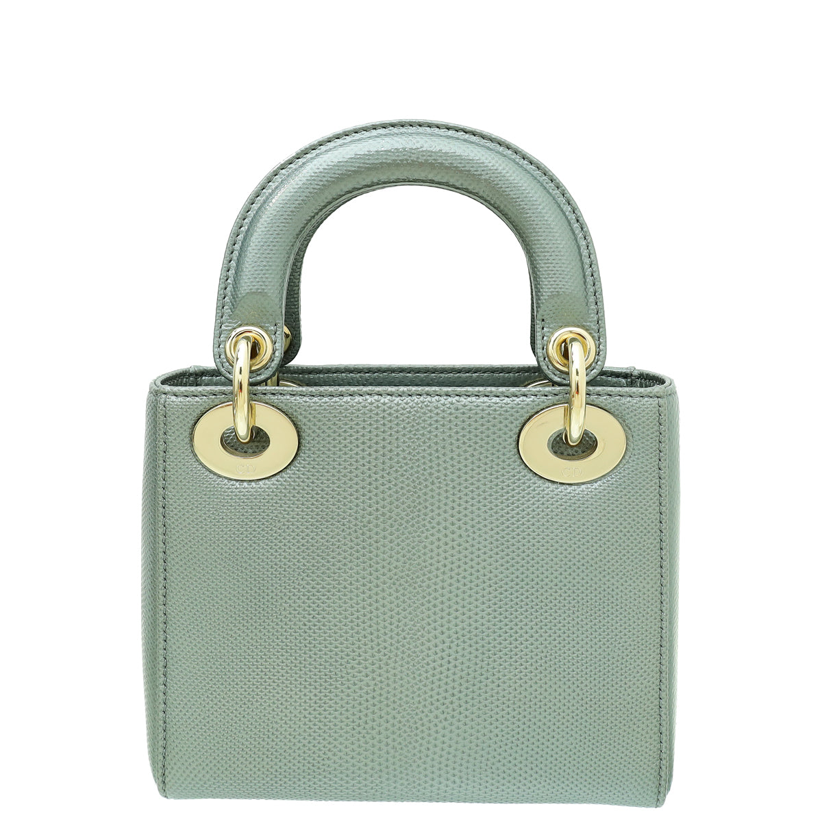 Christian Dior Metallic Grey Lizard Lady Dior Mini Chain Bag-Christian Dior-THE CLOSET