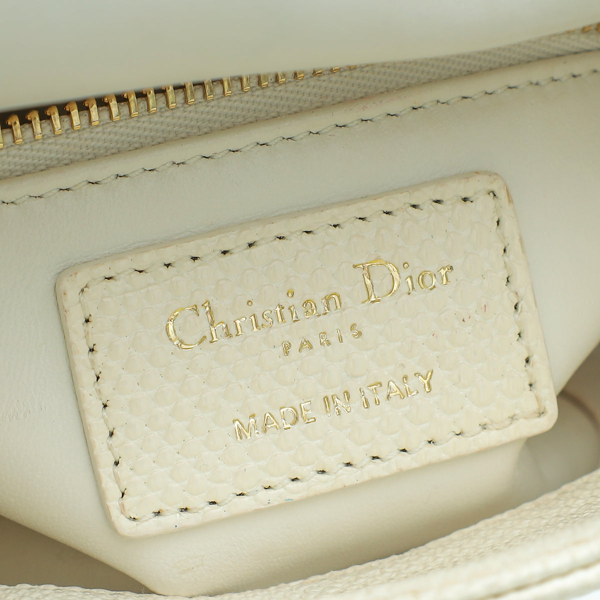 Christian Dior White Lizard Lady Dior Mini Bag