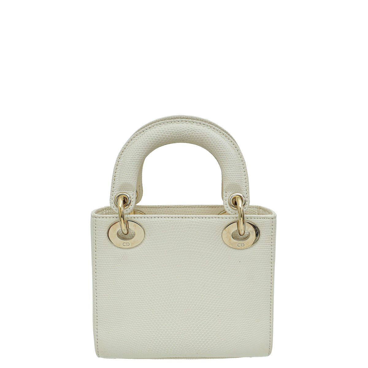 Christian Dior White Lizard Lady Dior Mini Bag