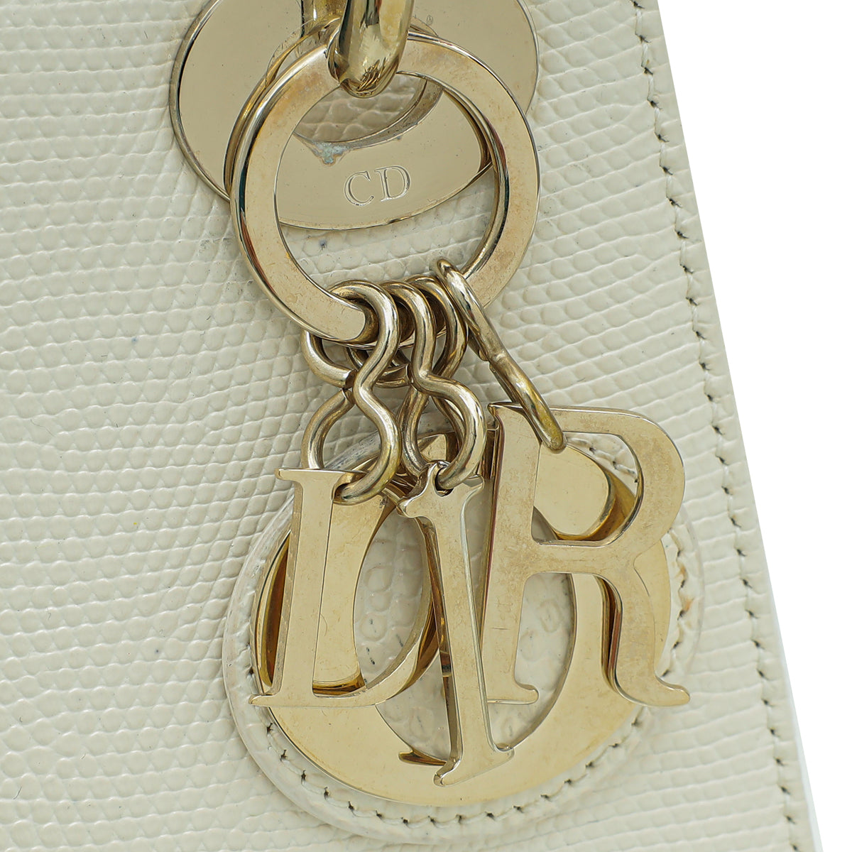 Christian Dior White Lizard Lady Dior Mini Bag