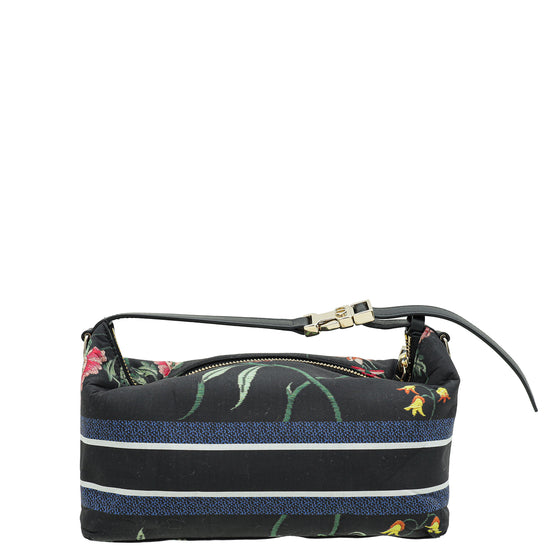 Christian Dior Black Multicolor Petites Fleurs Print Diortravel Nomad Medium Pouch