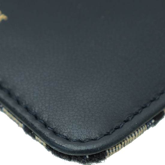 Christian Dior Navy Blue Oblique Saddle Large Zipped Wallet