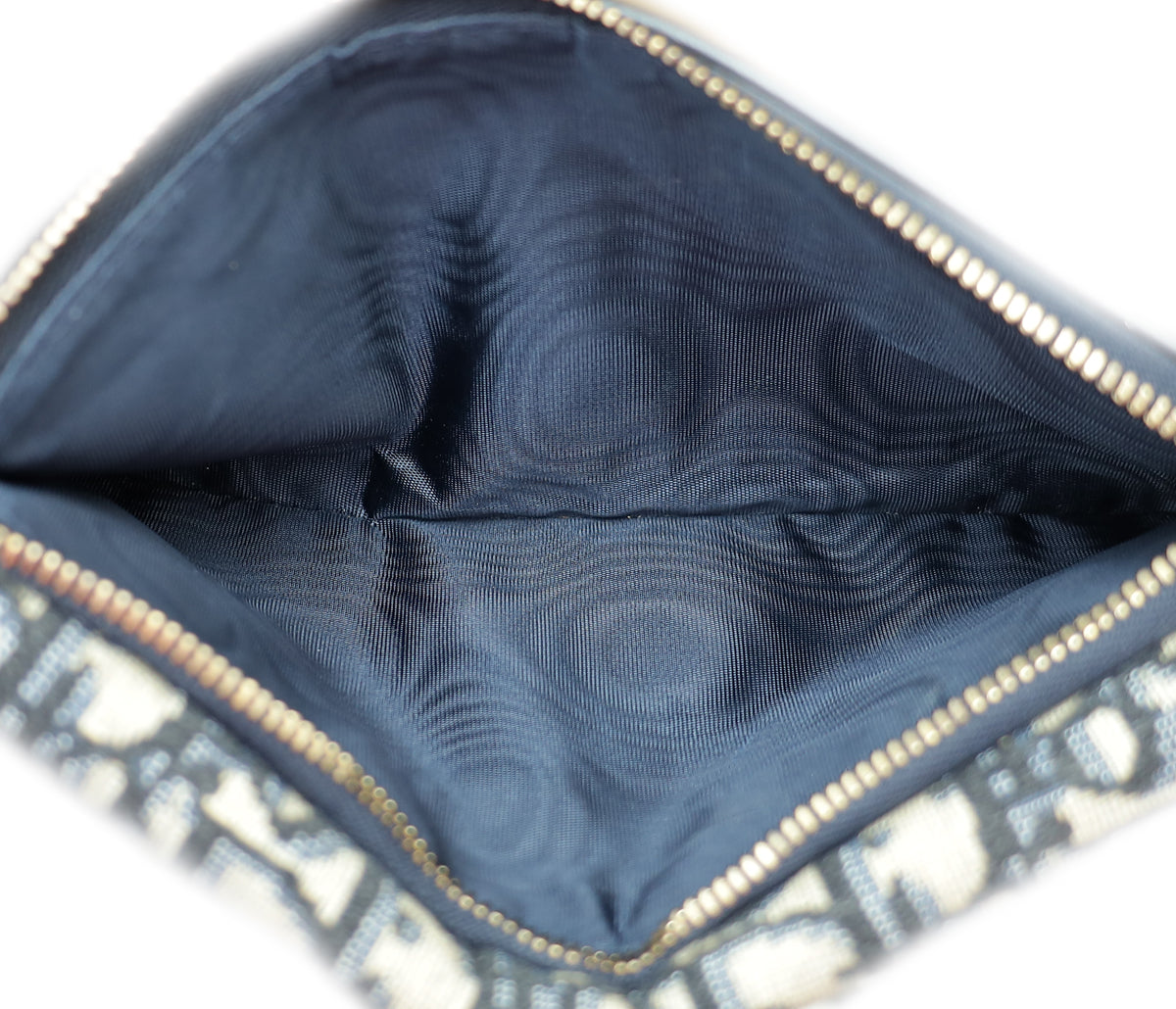 Christian Dior Navy Blue Oblique Saddle Large Zipped Wallet