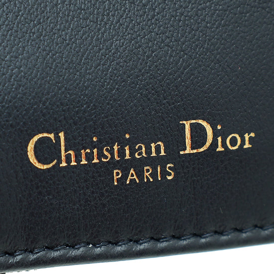 Christian Dior Navy Blue Oblique Saddle Large Zipped Wallet