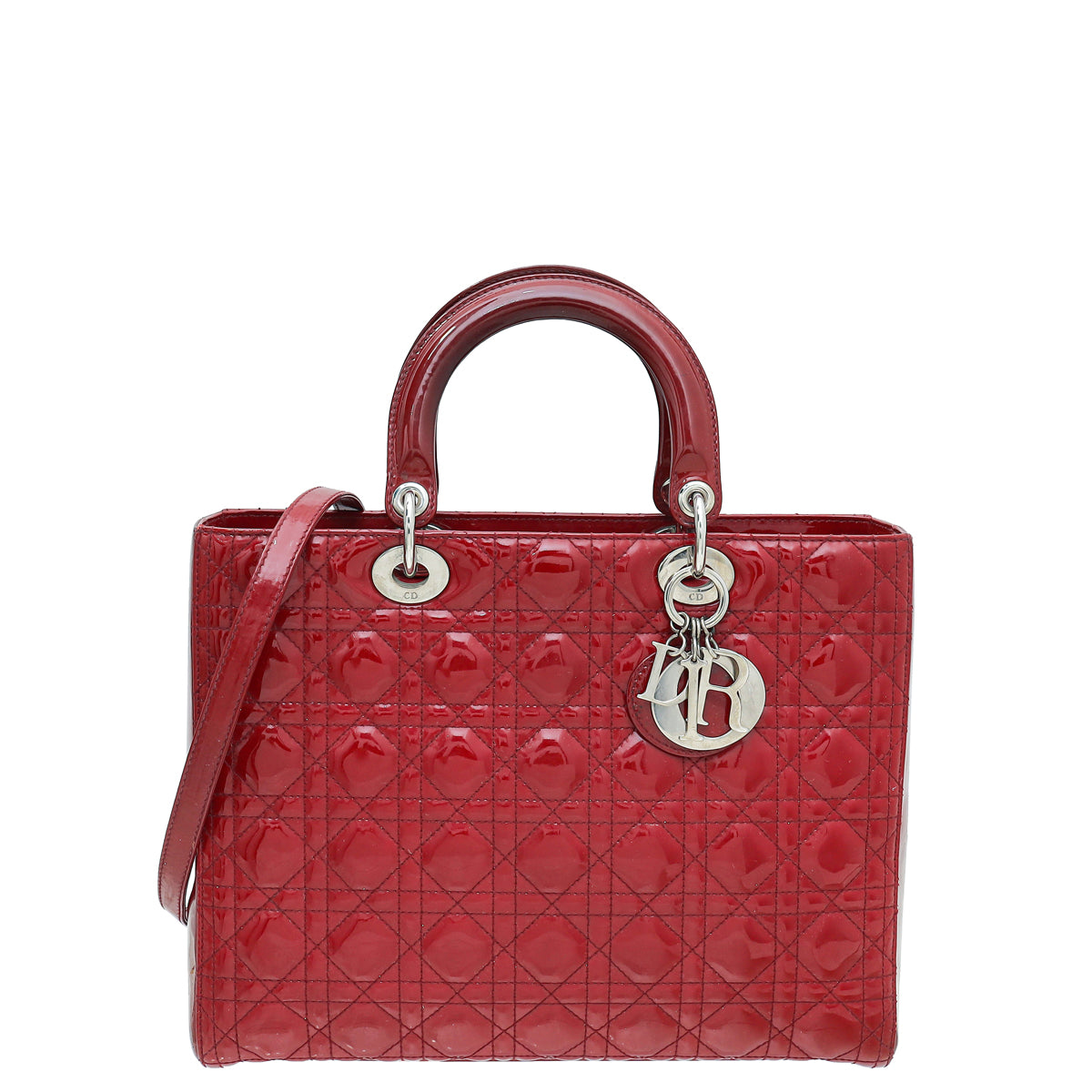Christian Dior Red Lady Dior Large Bag-Christian Dior-THE CLOSET