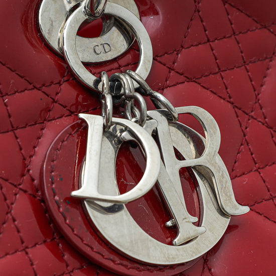 Christian Dior Red Lady Dior Large Bag