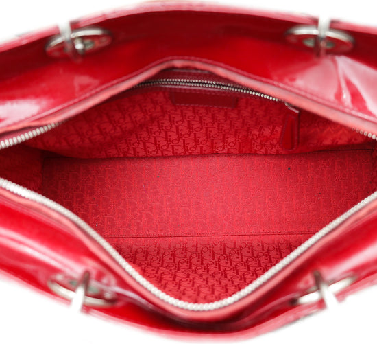 Christian Dior Red Lady Dior Large Bag