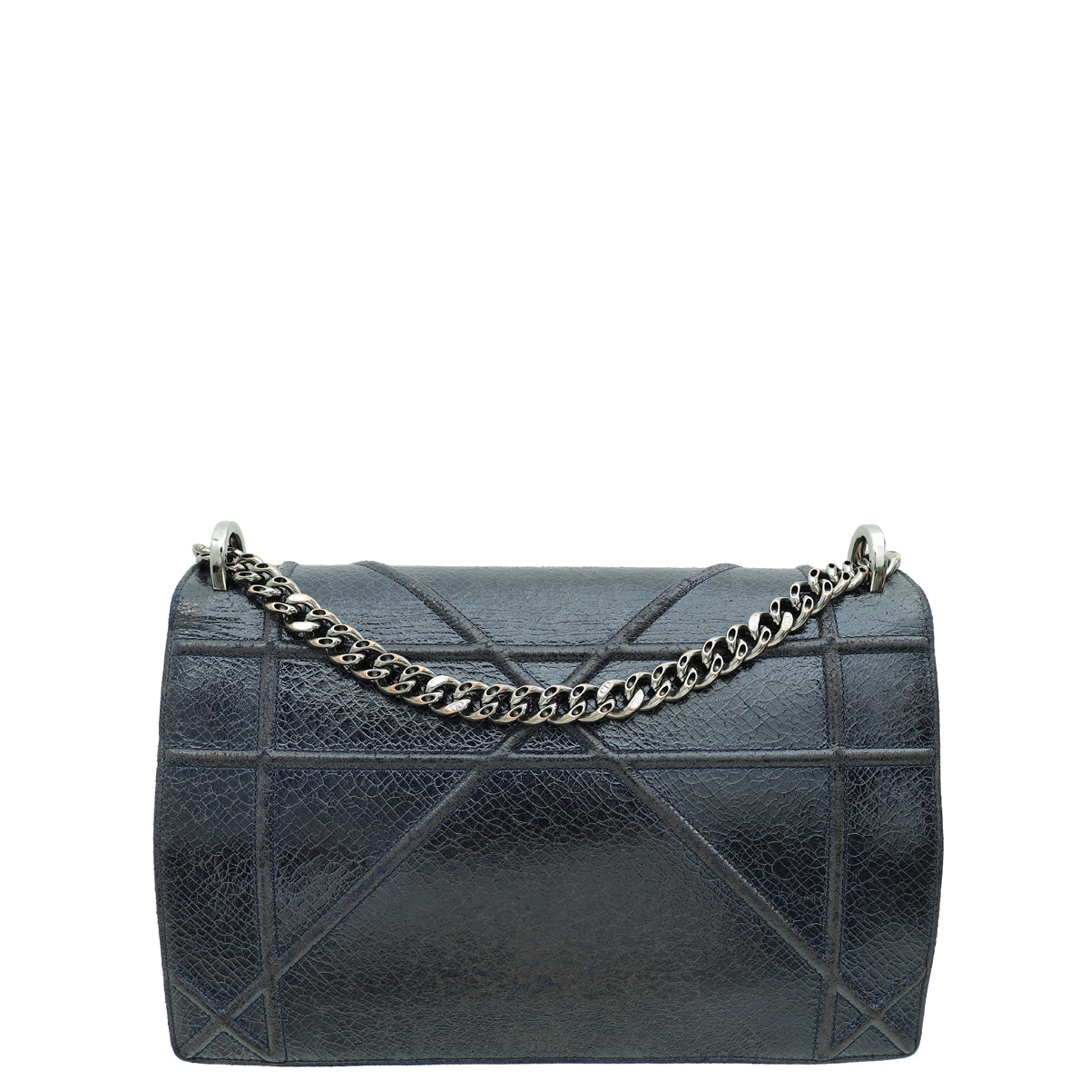 Christian Dior Navy Blue Diorama Ceramic Effect Large Flap Bag-Christian Dior-THE CLOSET