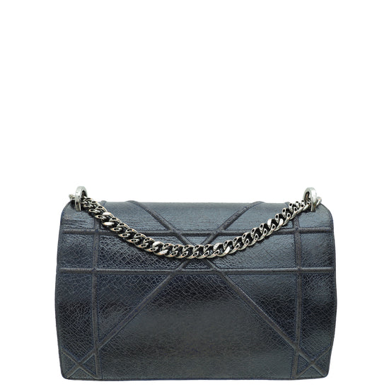 Christian Dior Navy Blue Diorama Ceramic Effect Large Flap Bag