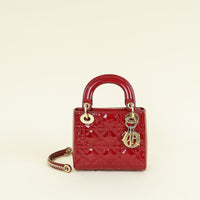 Christian Dior Red Chain Mini Lady Dior Bag