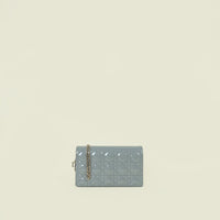 Christian Dior Greeny Grey Cannage Lady Dior Chain Clutch