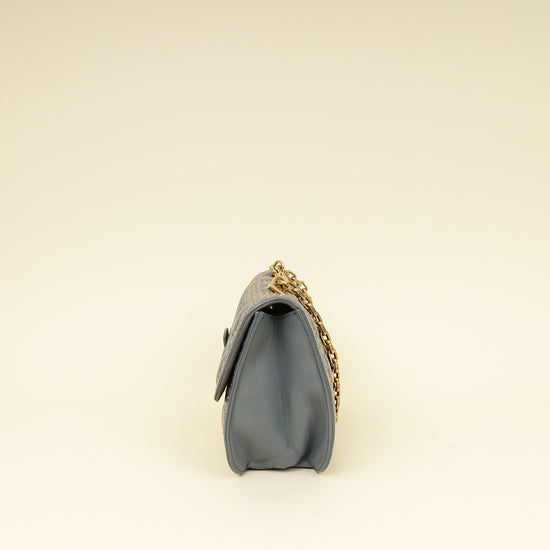 Christian Dior Bluish Grey Cannage Studded DiorAddict Flap Bag-Christian Dior-THE CLOSET