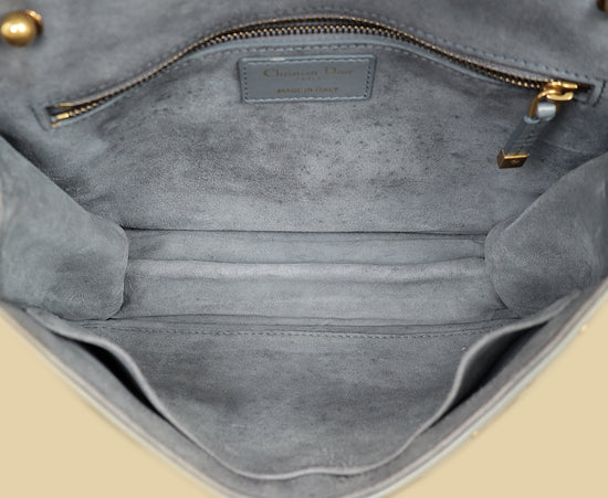 Christian Dior Bluish Grey Cannage Studded DiorAddict Flap Bag-Christian Dior-THE CLOSET