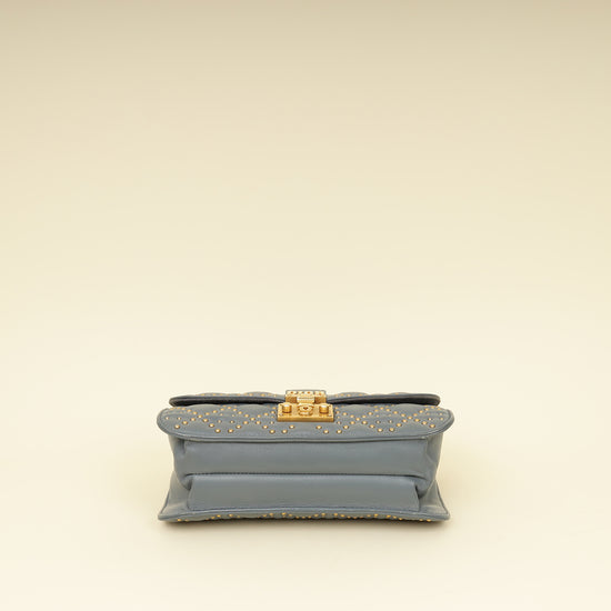 Christian Dior Bluish Grey Cannage Studded DiorAddict Flap Bag-Christian Dior-THE CLOSET