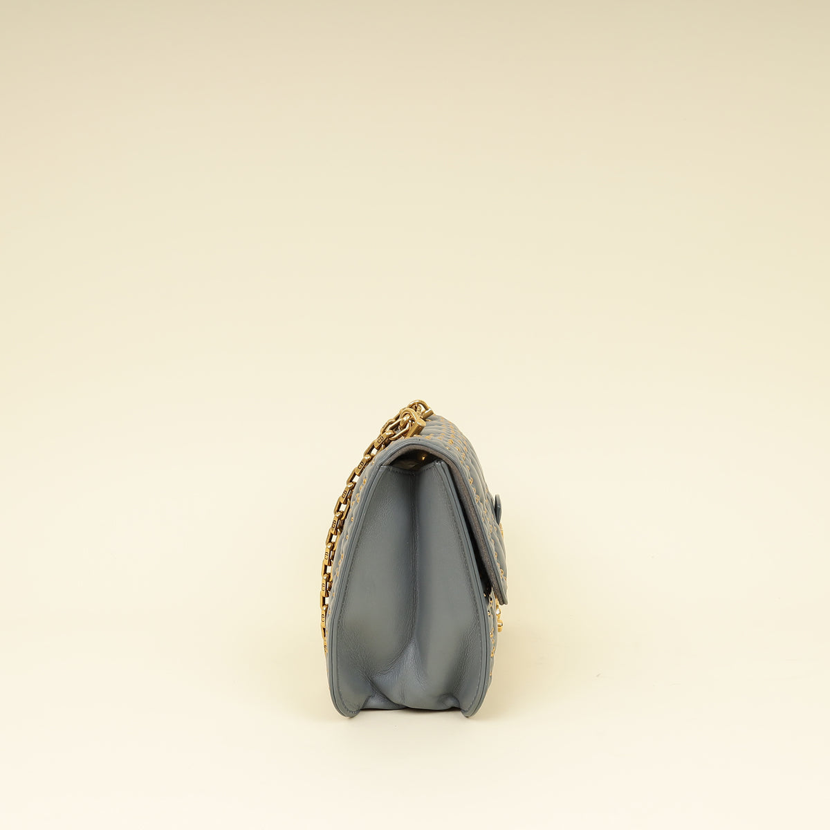 Christian Dior Bluish Grey Cannage Studded DiorAddict Flap Bag-Christian Dior-THE CLOSET