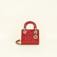 Christian Dior Red Cherry Lady Dior Mini Chain Bag