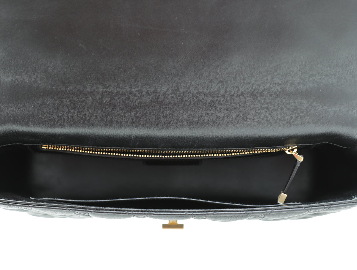 Christian Dior Black Soft Cannage Caro Large Bag