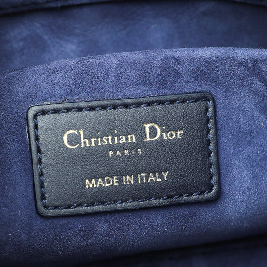 Christian Dior Blue Tweed Cannage Lady D-Joy Bag