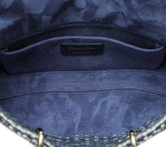 Christian Dior Blue Tweed Cannage Lady D-Joy Bag