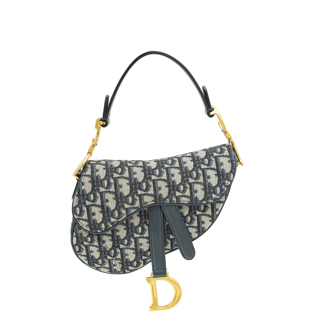 Christian Dior Navy Blue Oblique Saddle Mini Bag-Christian Dior-THE CLOSET