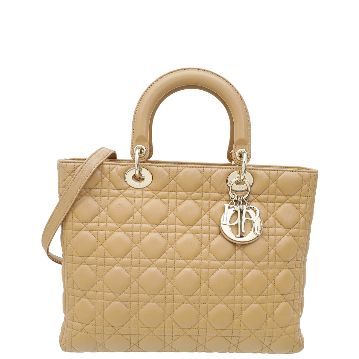 Christian Dior Nude Lady Dior Large Bag-Christian Dior-THE CLOSET