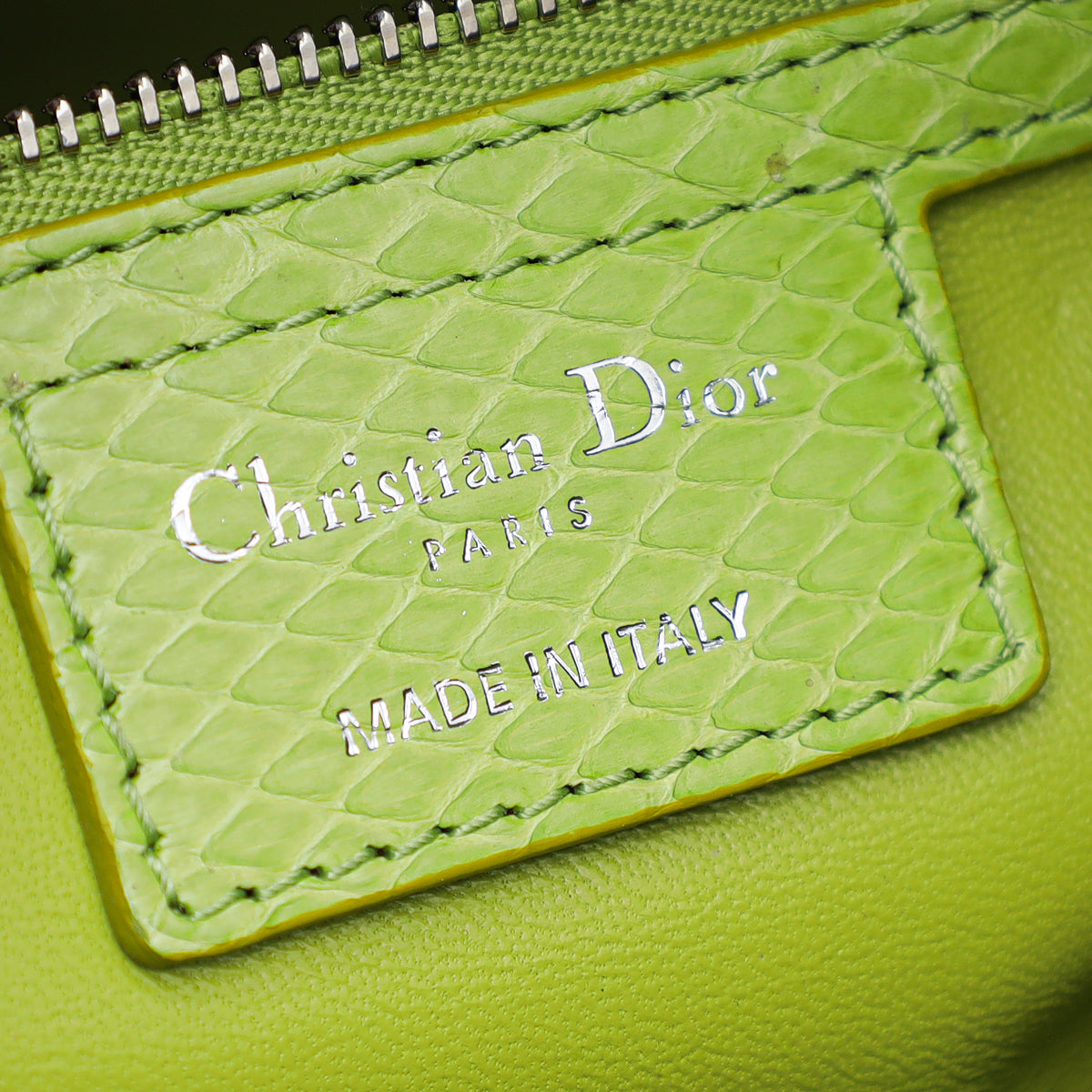 Christian Dior Kiwi Python Lady Dior Large Bag