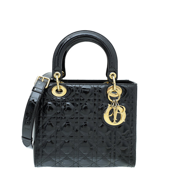 Christian Dior Black Lady Dior Medium Bag