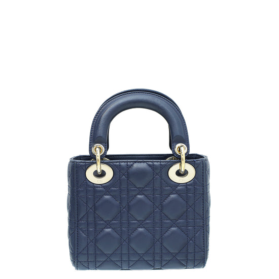 Christian Dior Navy Blue Lady Dior Mini Chain Bag