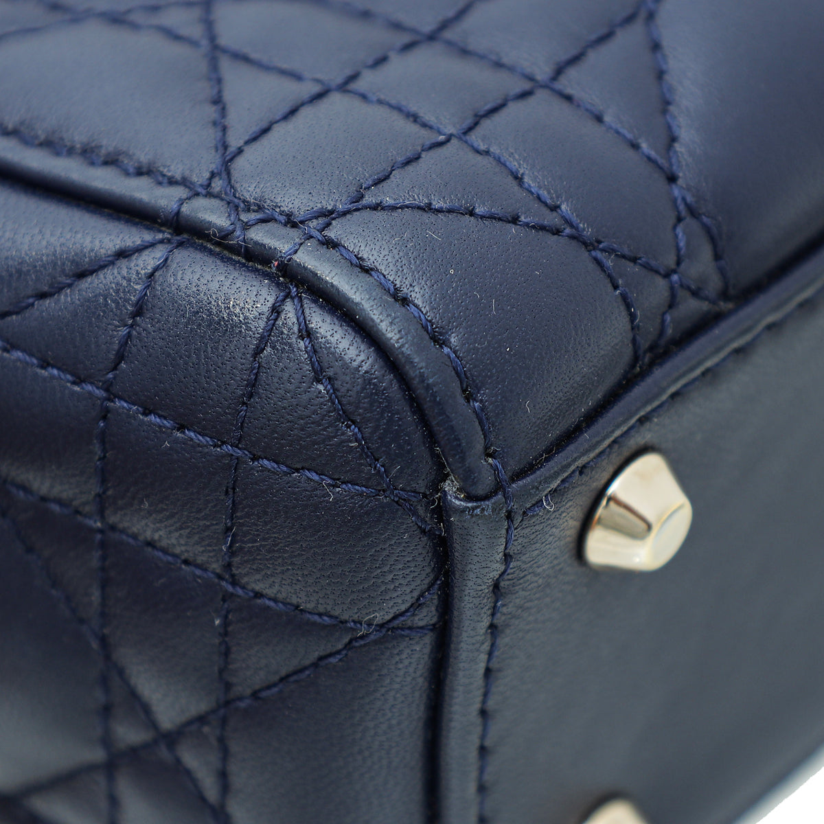 Christian Dior Navy Blue Lady Dior Mini Chain Bag – THE CLOSET