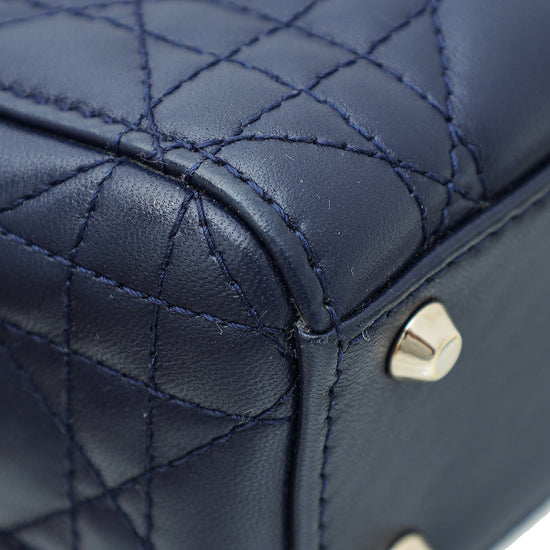 Christian Dior Navy Blue Lady Dior Mini Chain Bag