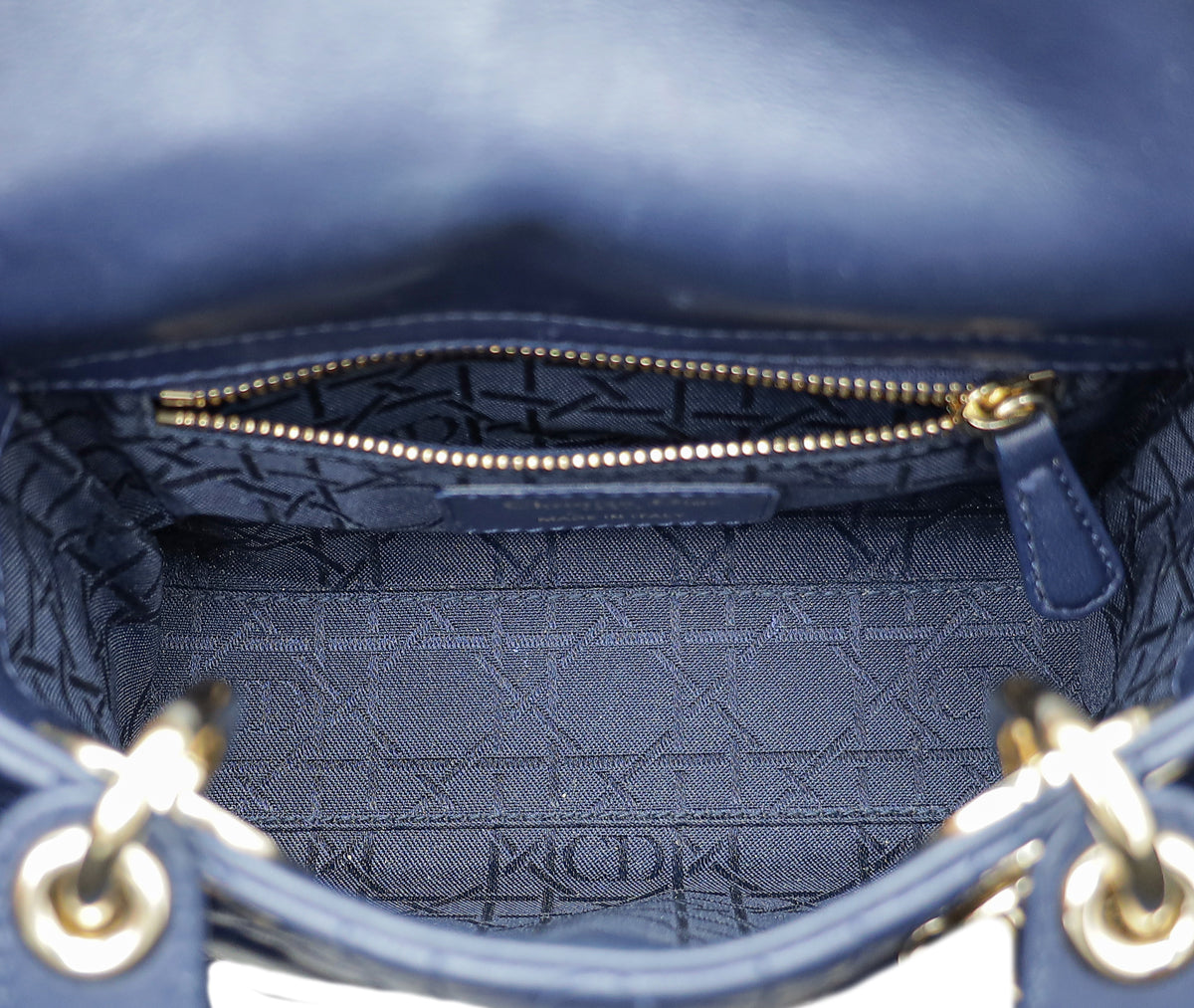 Christian Dior Navy Blue Lady Dior Mini Chain Bag