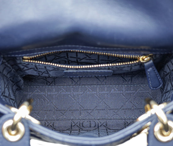 Christian Dior Navy Blue Lady Dior Mini Chain Bag