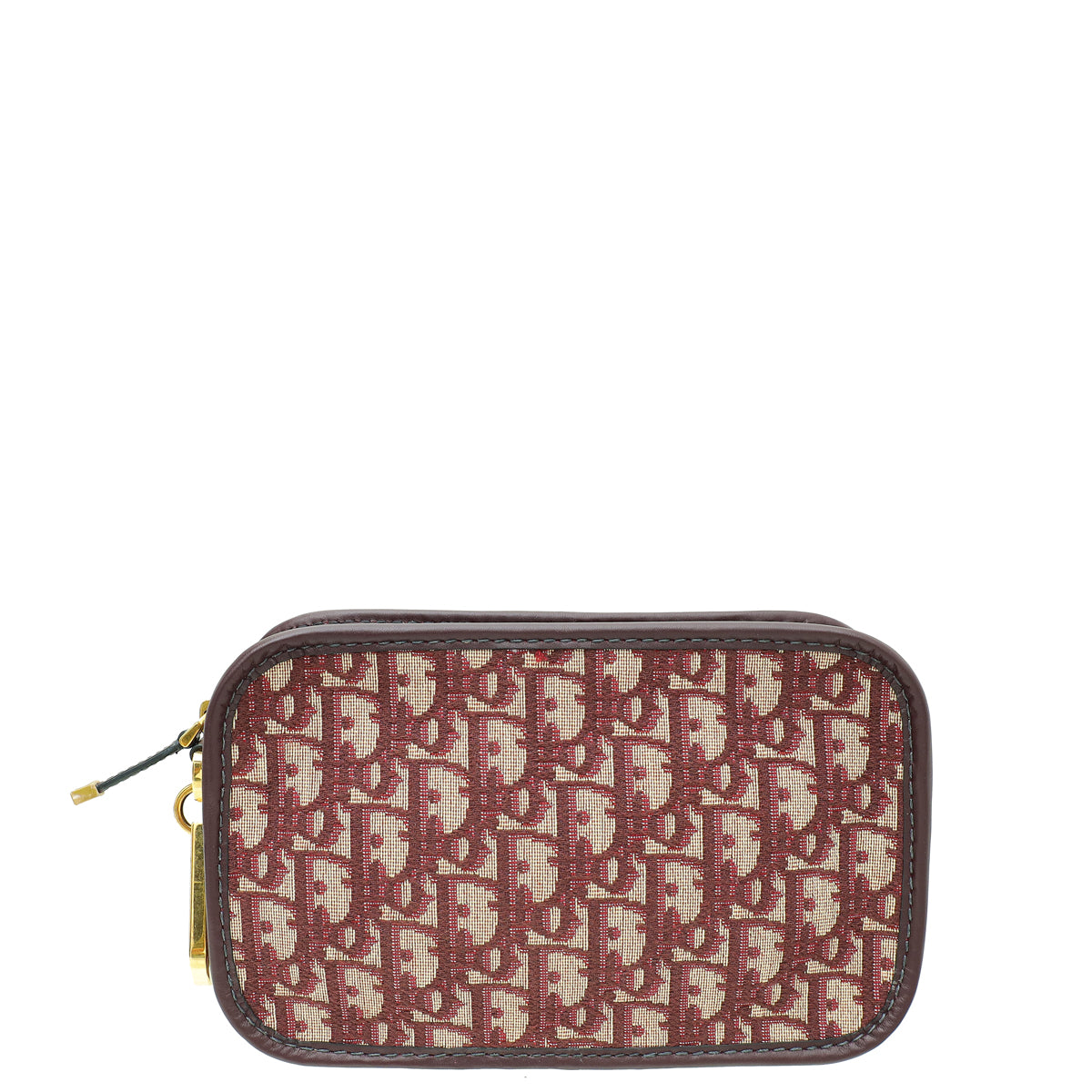 Christian Dior Burgundy Oblique Diorquake Clutch Pouch-Christian Dior-THE CLOSET