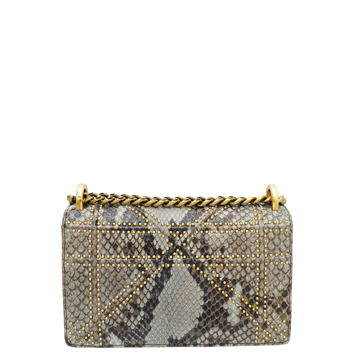 Christian Dior Grey Python Diorama Studs Small Bag-Christian Dior-THE CLOSET