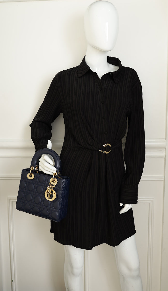 Christian Dior Navy My ABCDior Lady Dior Small Bag