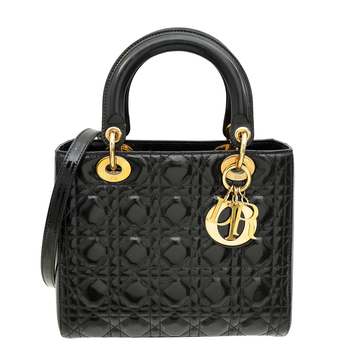 Christian Dior Black Lady Dior Medium Bag