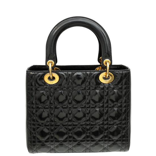 Christian Dior Black Lady Dior Medium Bag
