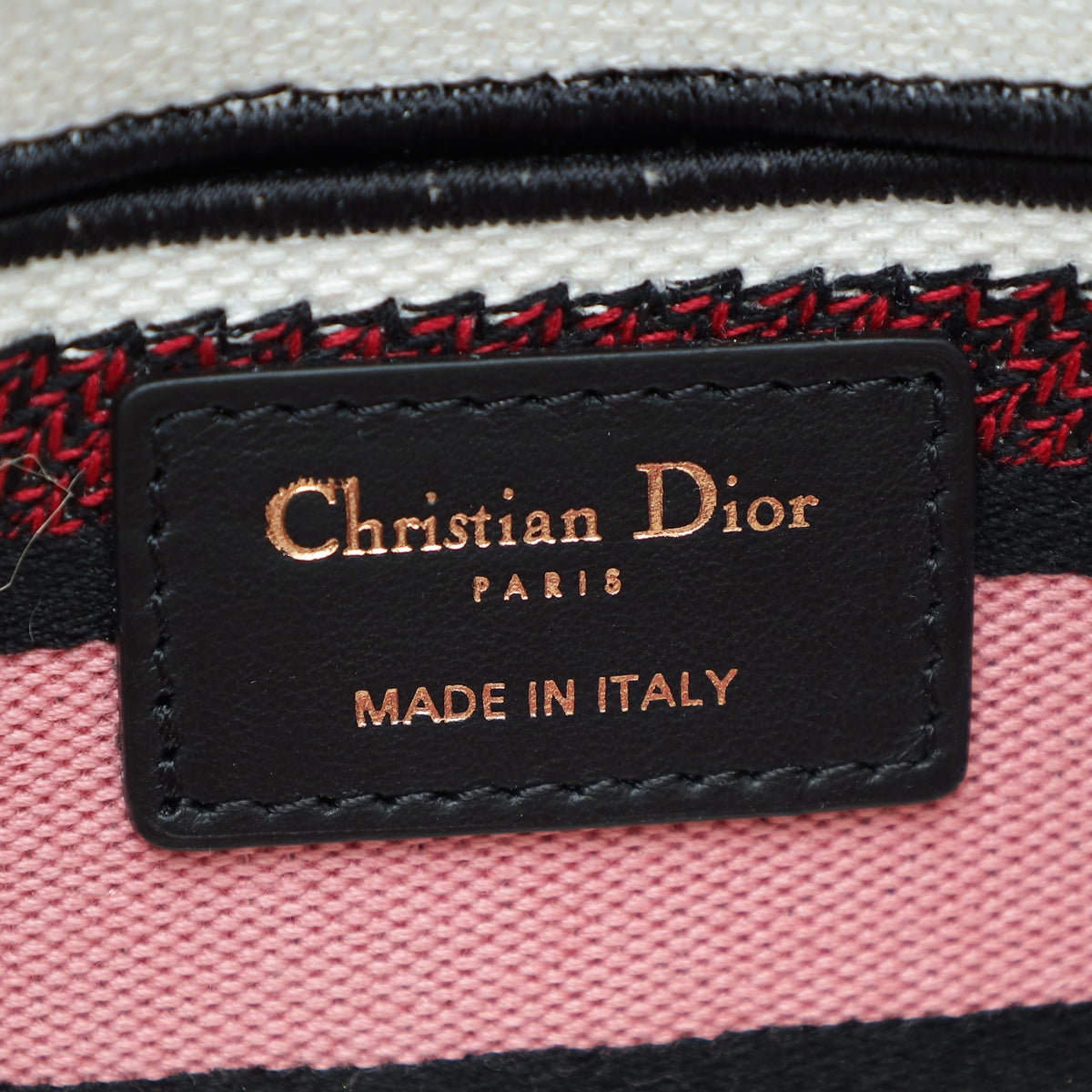 Christian Dior White Multicolor Lady D-Joy Embroidered Medium Bag