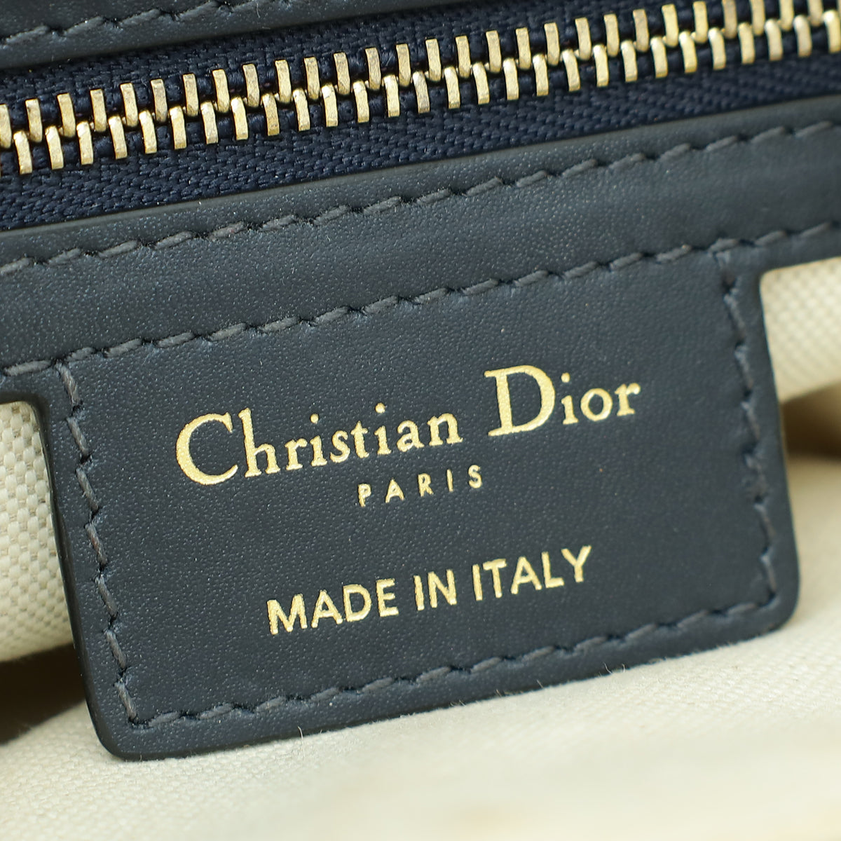 Christian Dior Navy Blue Oblique Saddle Medium Bag W/ Strap