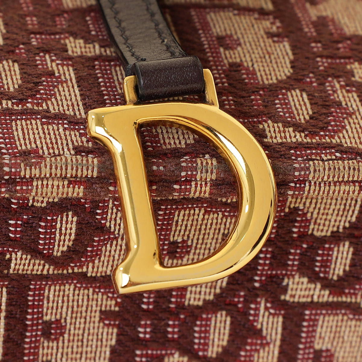 Christian Dior Burgundy Oblique Saddle Chain Pouch-Christian Dior-THE CLOSET