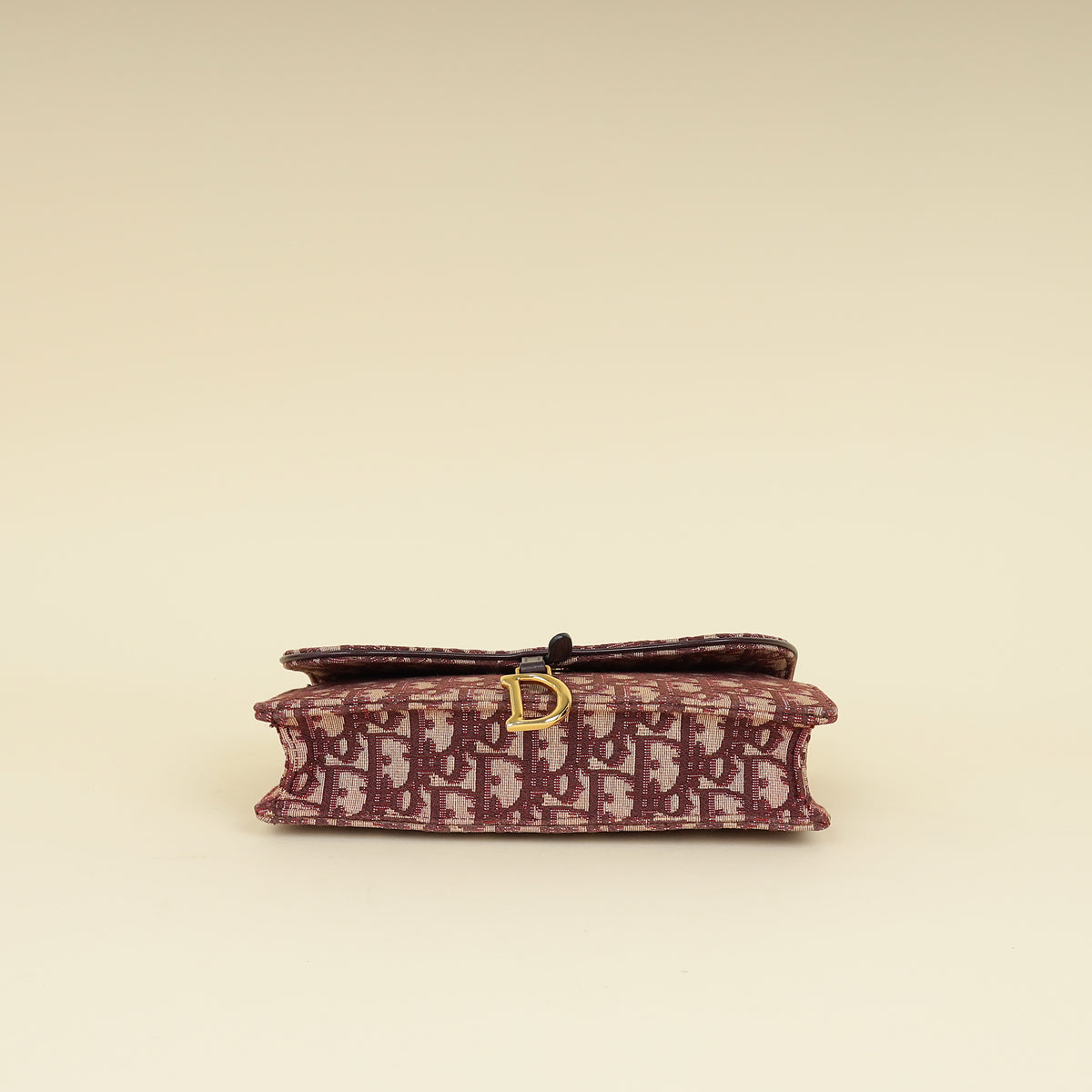 Christian Dior Burgundy Oblique Saddle Chain Pouch-Christian Dior-THE CLOSET