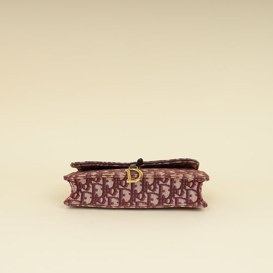 Christian Dior Burgundy Oblique Saddle Chain Pouch-Christian Dior-THE CLOSET