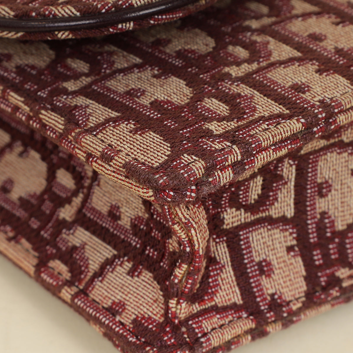 Christian Dior Burgundy Oblique Saddle Chain Pouch-Christian Dior-THE CLOSET