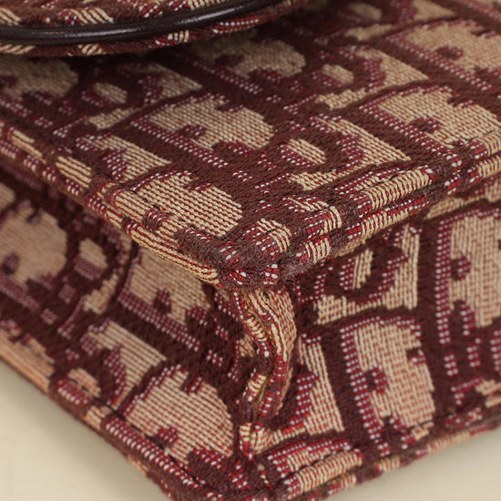Christian Dior Burgundy Oblique Saddle Chain Pouch-Christian Dior-THE CLOSET