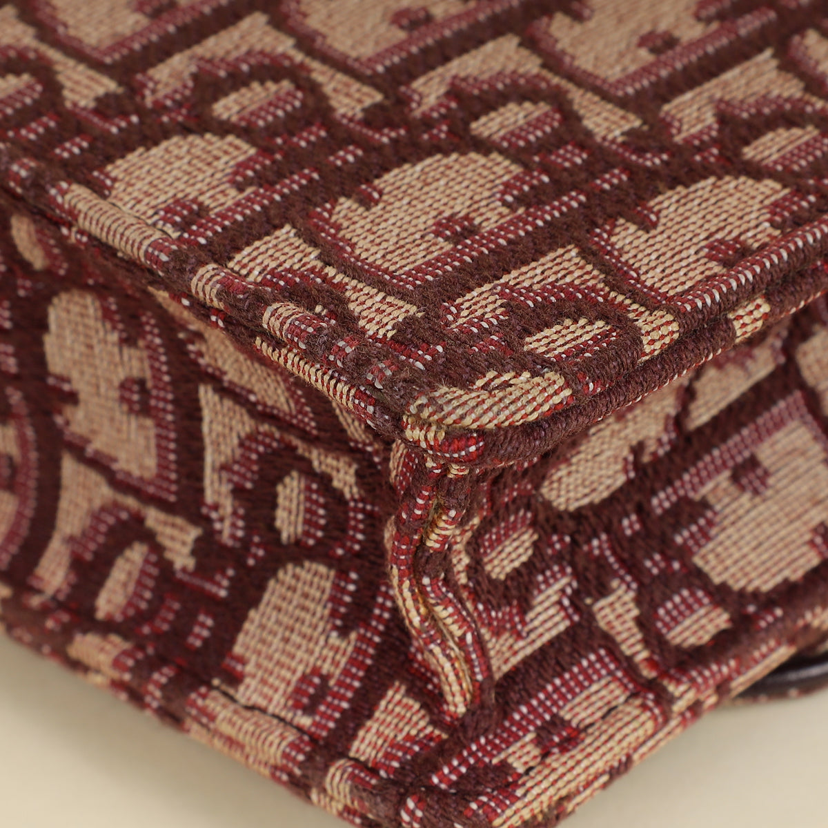 Christian Dior Burgundy Oblique Saddle Chain Pouch-Christian Dior-THE CLOSET