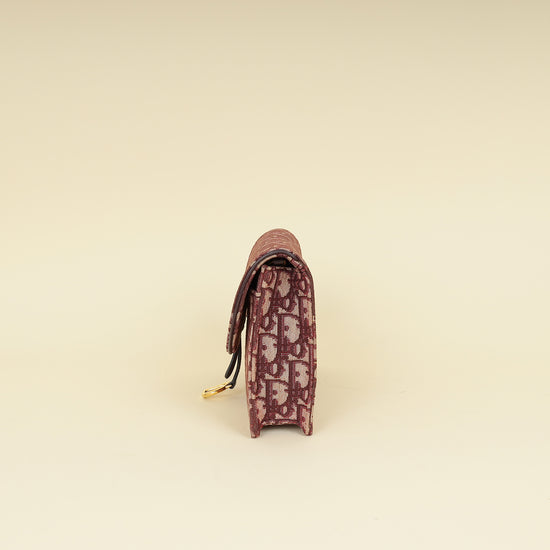 Christian Dior Burgundy Oblique Saddle Chain Pouch-Christian Dior-THE CLOSET
