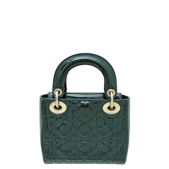 Christian Dior Forest Green Chain Mini Lady Dior Bag