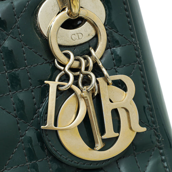 Christian Dior Forest Green Chain Mini Lady Dior Bag