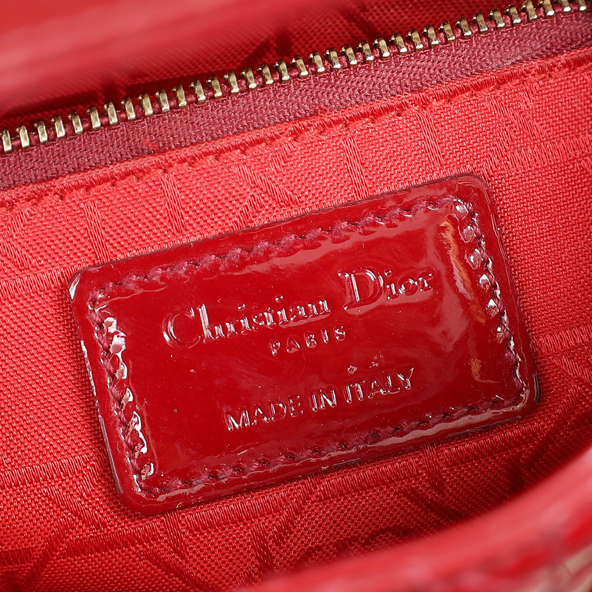 Christian Dior Cherry Red Lady Dior Mini Chain Bag