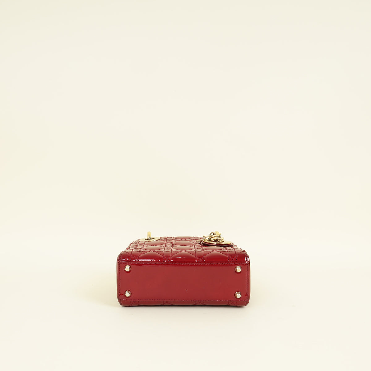 Christian Dior Cherry Red Lady Dior Mini Chain Bag